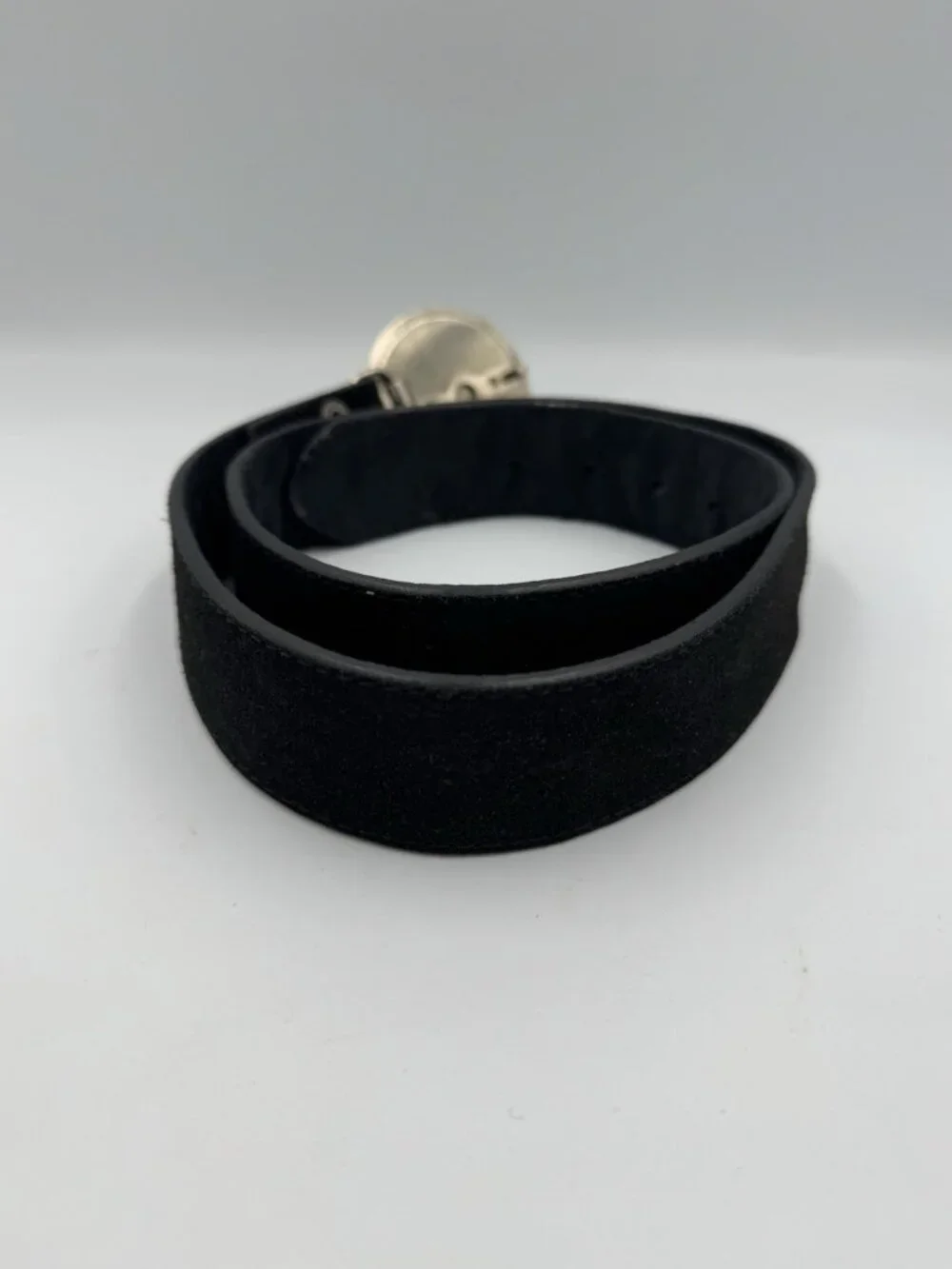 Yik Fung Vintage Y2K Black Suede Buckle Belt